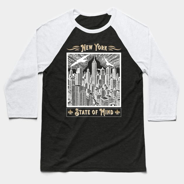 New York State of Mind Baseball T-Shirt by Richardramirez82